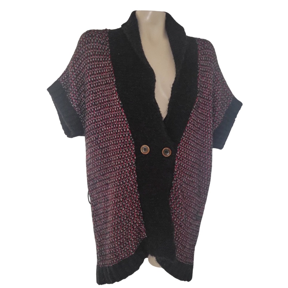 Olsen‎ Europe Knit  wool blend Cardigan Sweater Short Sleeve Shawl Collar office